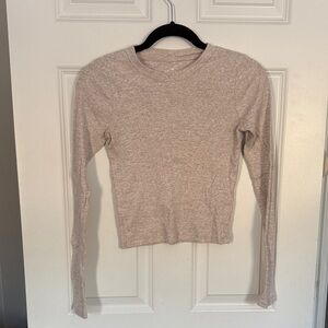 Hollister Cream Long Sleeve Knit Top